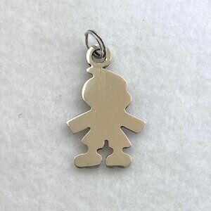 VTG Solid Sterling Silver 925 Boy Male Child Silhouette Pendant Charm